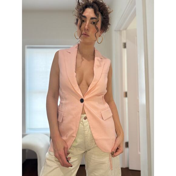 COS Slim Linen Waistcoat — Apricot (US 2) NWT - Picture 3 of 7